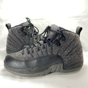 Nike Air Jordan 12 Retro Wool BG Dark Grey Size 6.5Y 852626-003 Women Sz 8